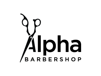 Alpha Barbershop logo design by lestatic22
