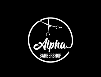 Alpha Barbershop logo design by ROSHTEIN