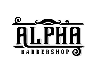 Alpha Barbershop logo design by Conception