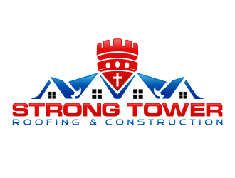 Strong Tower Roofing & Construction logo design by Realistis