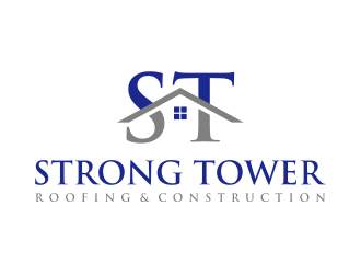 Strong Tower Roofing & Construction logo design by cintoko