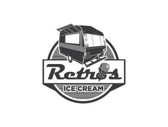Retros Ice Cream logo design by keptgoing