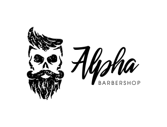 Alpha Barbershop logo design by JessicaLopes