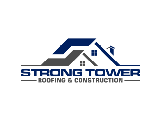 Strong Tower Roofing & Construction logo design by pakNton