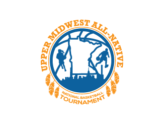 Upper Midwest All-Native National Basketball Tournament logo design by keptgoing