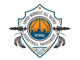 Upper Midwest All-Native National Basketball Tournament logo design by DreamLogoDesign