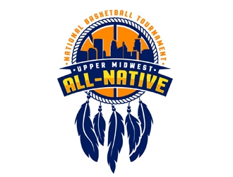 Upper Midwest All-Native National Basketball Tournament logo design by DreamLogoDesign