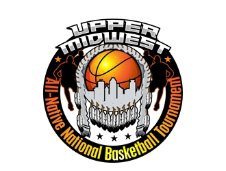 Upper Midwest All-Native National Basketball Tournament logo design by DreamLogoDesign