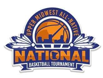 Upper Midwest All-Native National Basketball Tournament logo design by DreamLogoDesign