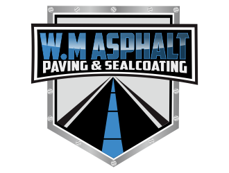 W.M Asphalt Paving and sealcoating logo design by Greenlight
