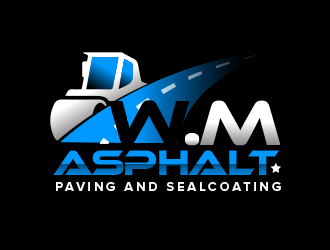 W.M Asphalt Paving and sealcoating logo design by BeDesign