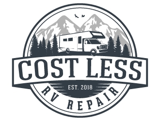 Cost Less RV Repair logo design by akilis13