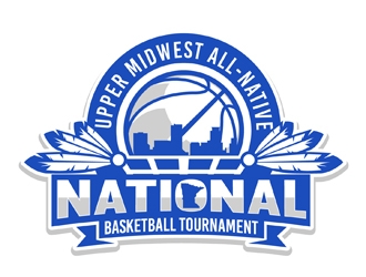 Upper Midwest All-Native National Basketball Tournament logo design by DreamLogoDesign