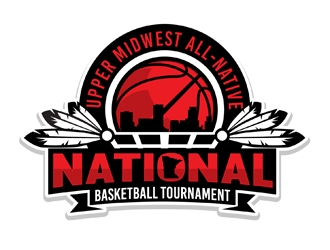 Upper Midwest All-Native National Basketball Tournament logo design by DreamLogoDesign