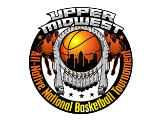 Upper Midwest All-Native National Basketball Tournament logo design by DreamLogoDesign