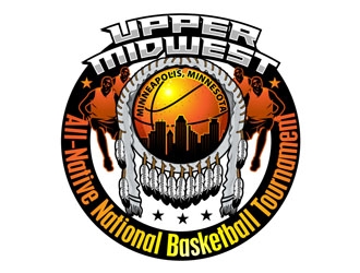 Upper Midwest All-Native National Basketball Tournament logo design by DreamLogoDesign