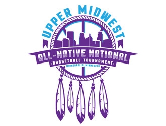 Upper Midwest All-Native National Basketball Tournament logo design by DreamLogoDesign
