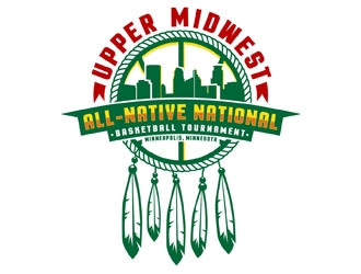 Upper Midwest All-Native National Basketball Tournament logo design by DreamLogoDesign