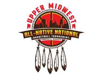 Upper Midwest All-Native National Basketball Tournament logo design by DreamLogoDesign