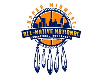 Upper Midwest All-Native National Basketball Tournament logo design by DreamLogoDesign