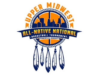 Upper Midwest All-Native National Basketball Tournament logo design by DreamLogoDesign