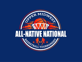 Upper Midwest All-Native National Basketball Tournament logo design by seabitmedia