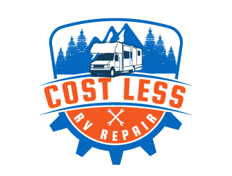 Cost Less RV Repair logo design by IanGAB