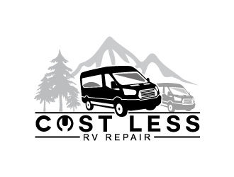Cost Less RV Repair logo design by MUSANG