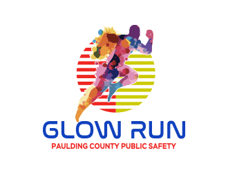 Paulding County Public Safety Appreciation INC Glow Run  logo design by ROSHTEIN
