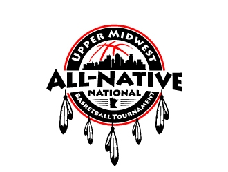 Upper Midwest All-Native National Basketball Tournament logo design by jaize