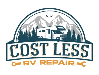 Cost Less RV Repair logo design by akilis13