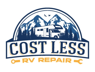Cost Less RV Repair logo design by akilis13