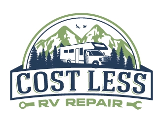 Cost Less RV Repair logo design by akilis13