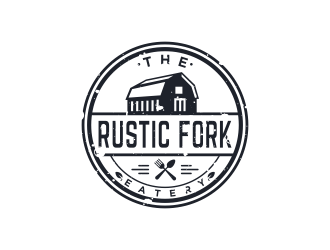 The rustic fork eatery  logo design by sokha