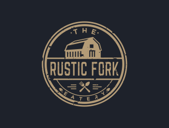 The rustic fork eatery  logo design by sokha