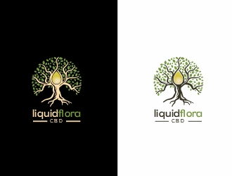 Liquid Flora CBD logo design by rahmatillah11