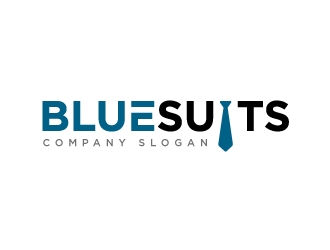 blue suits logo design by fillintheblack