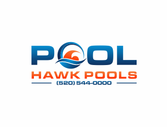 Pool Hawk Pools logo design by santrie