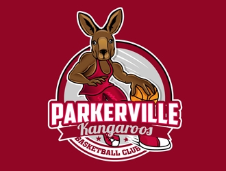 Parkerville Kangaroos Basketball Club logo design by DreamLogoDesign