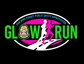 Paulding County Public Safety Appreciation INC Glow Run  logo design by DreamLogoDesign