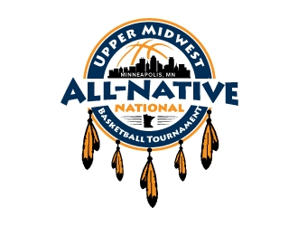 Upper Midwest All-Native National Basketball Tournament logo design by jaize