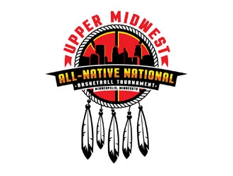 Upper Midwest All-Native National Basketball Tournament logo design by DreamLogoDesign