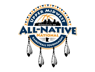 Upper Midwest All-Native National Basketball Tournament logo design by jaize