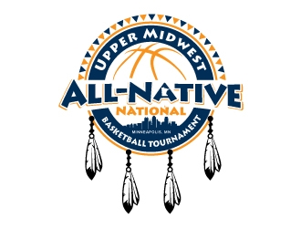 Upper Midwest All-Native National Basketball Tournament logo design by jaize
