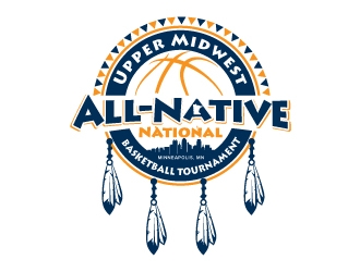 Upper Midwest All-Native National Basketball Tournament logo design by jaize