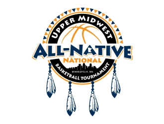 Upper Midwest All-Native National Basketball Tournament logo design by jaize