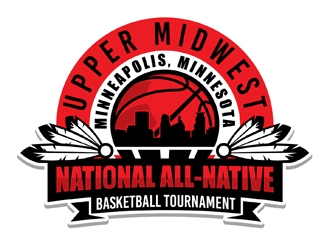 Upper Midwest All-Native National Basketball Tournament logo design by DreamLogoDesign