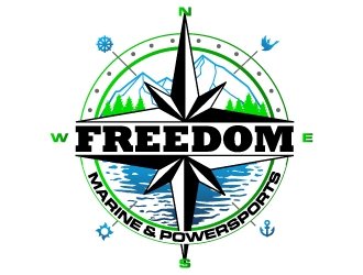 Freedom Marine & Powersports  logo design by dasigns