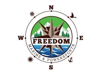 Freedom Marine & Powersports  logo design by Suvendu