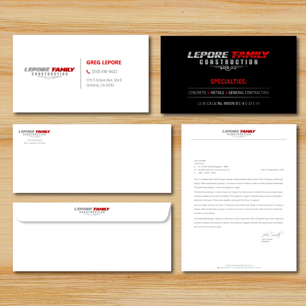 Lepore Family Construction logo design by Boomstudioz